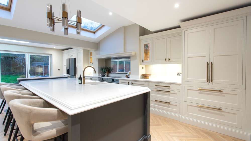 Overview of timber in frame kitchen