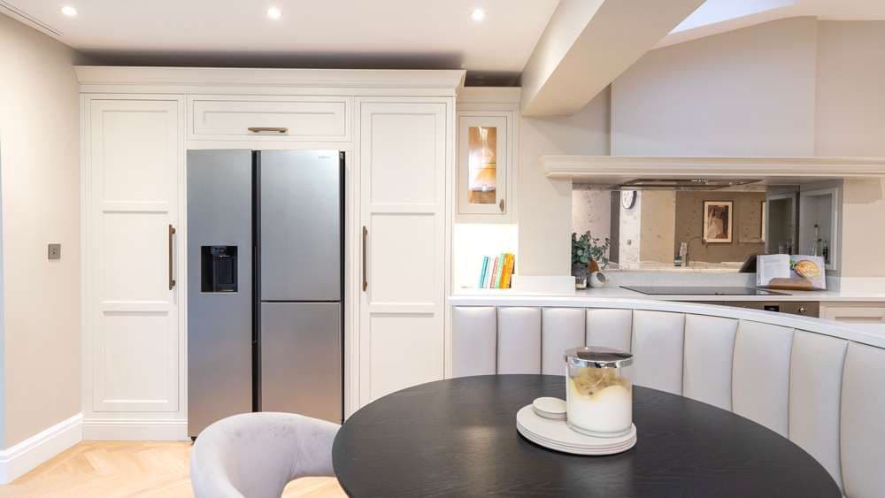 Close up of american fridge freezer