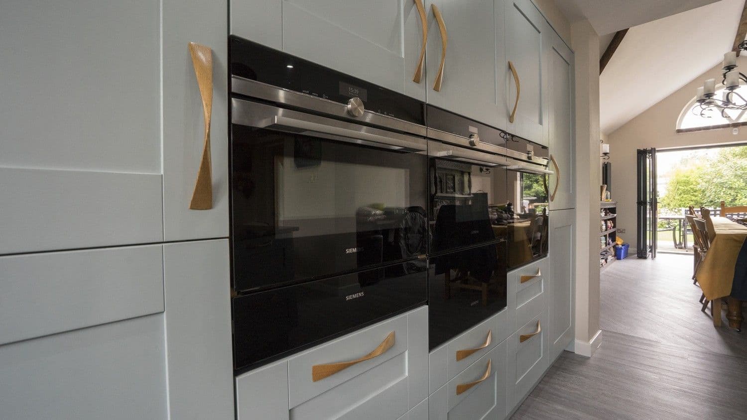 Close up of the Integrated appliances installed in the Wigan kitchen.