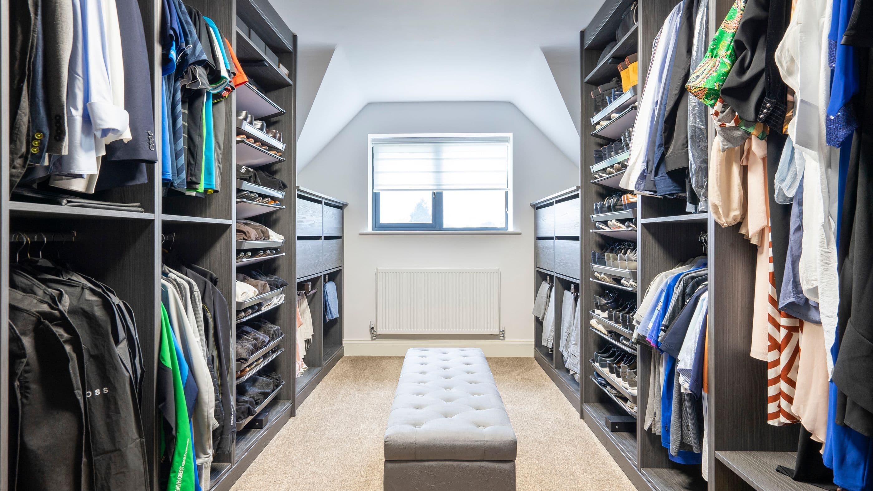 Large walk in wardrobe custom made for one of our clients.