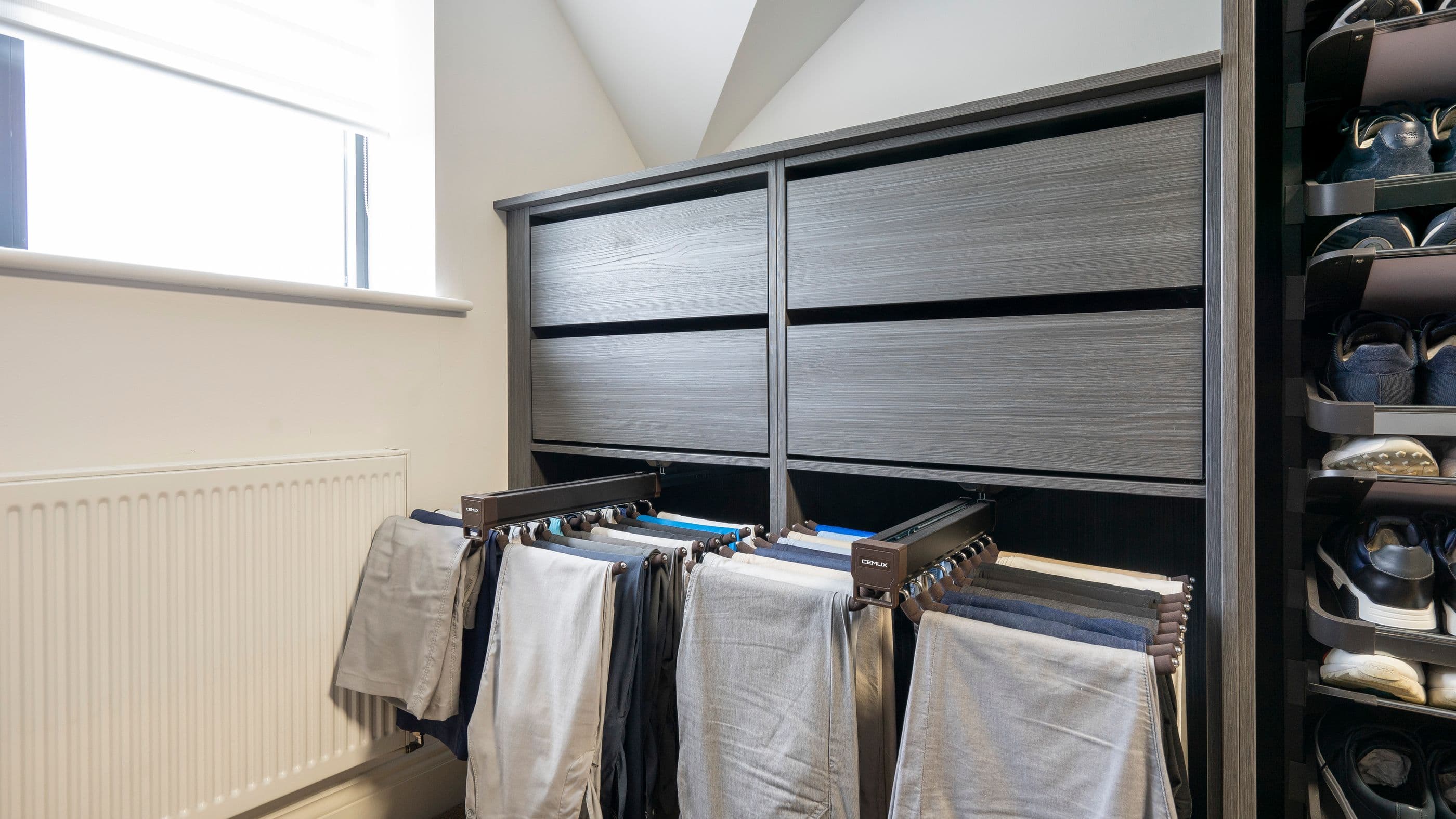 Pull out trouser rails.