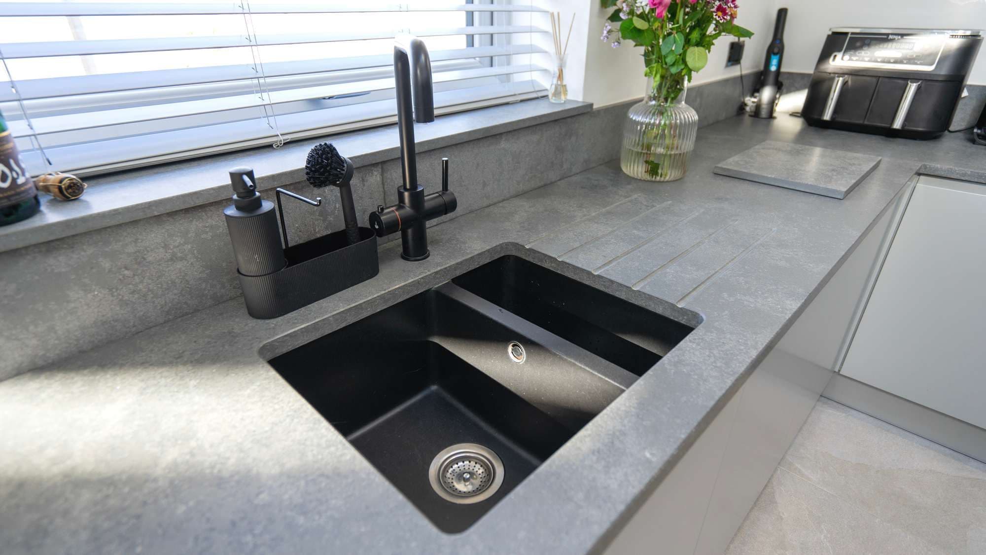 Black composite undermount sink Liverpool.