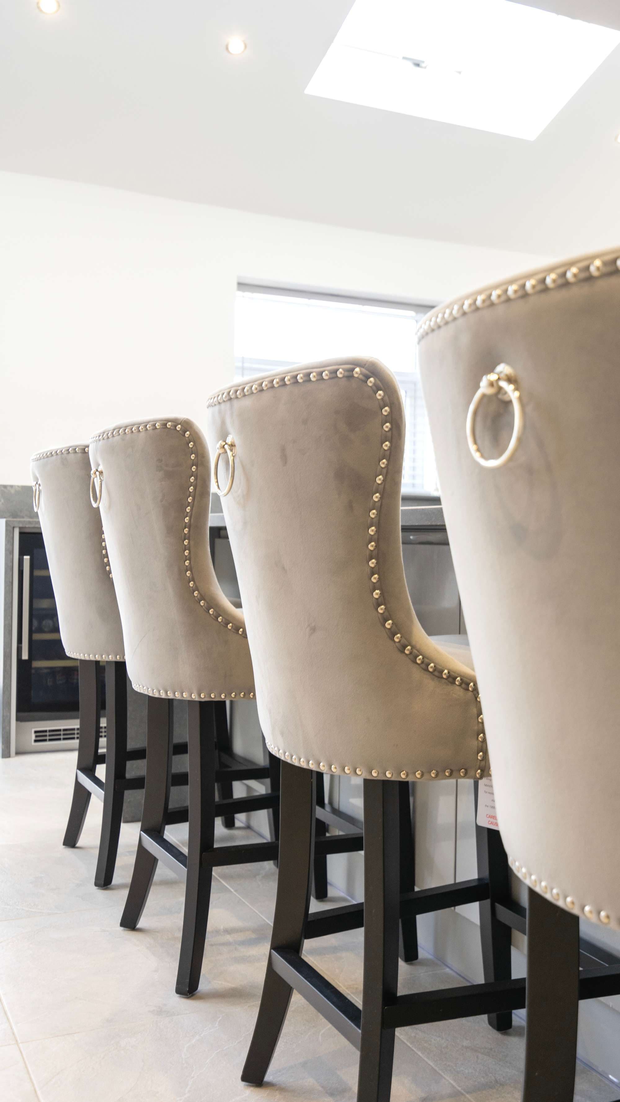 Close up of island chairs.