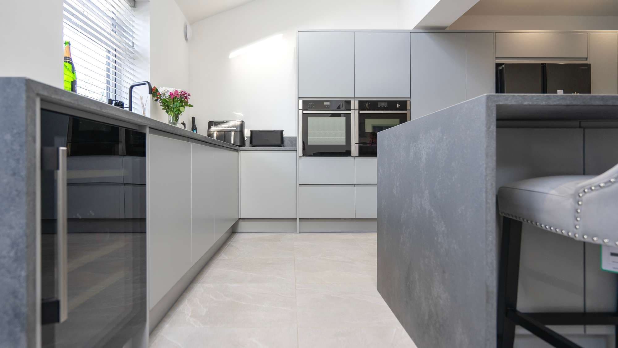 Close up of cabinets and wine fridge in Liverpool