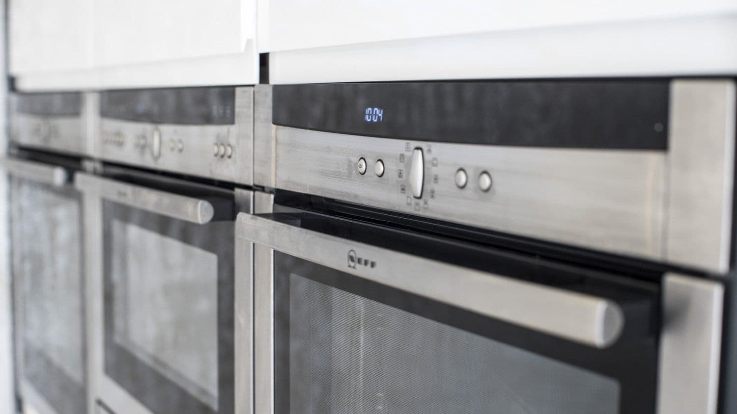 Close up of the controls on the Neff oven.