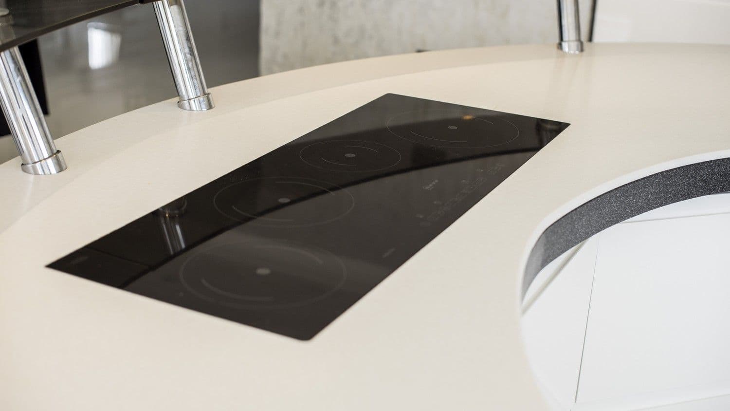Close up of the Neff ceramic cooking hob.